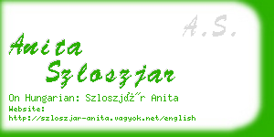 anita szloszjar business card